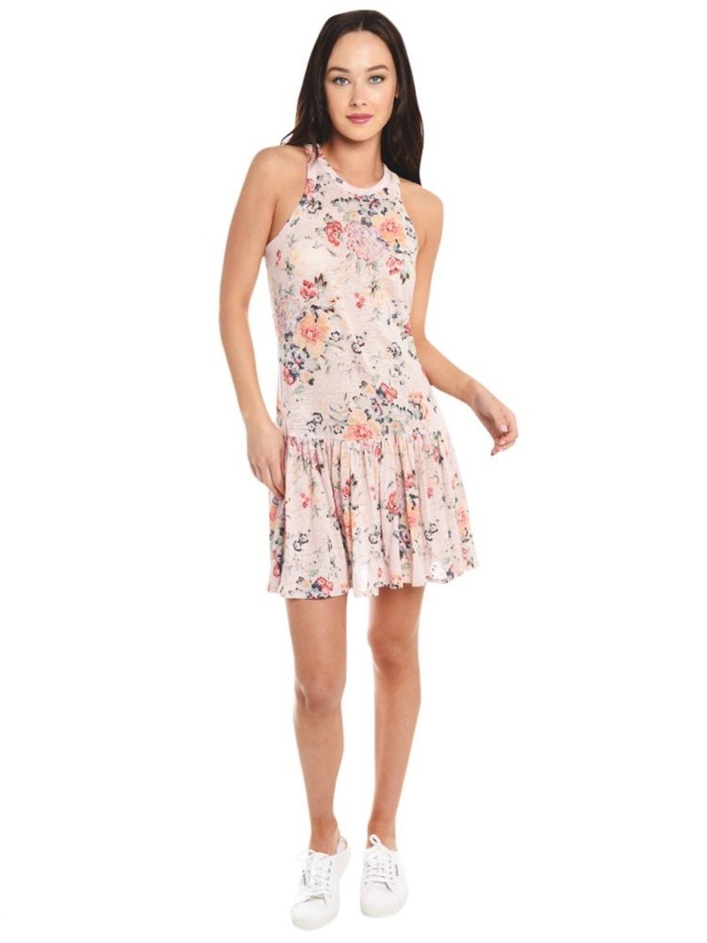 Rebecca Taylor Sleeveless Marlea Jersey Linen Dress Size Small Pink